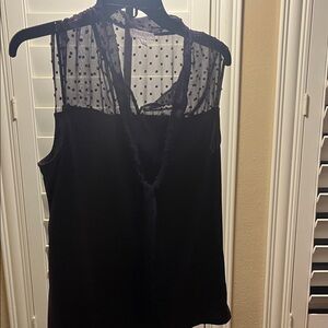 jcpenney Black Sheer Polka Dot Blouse